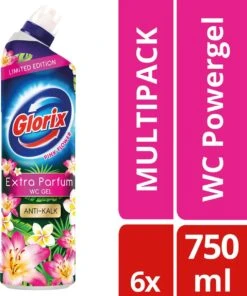 Glorix WC Powergel Toiletreiniger Pink Flower - 6 X 750 Ml - Voordeelverpakking -Schoonmaakartikelen Winkel 1003x1200