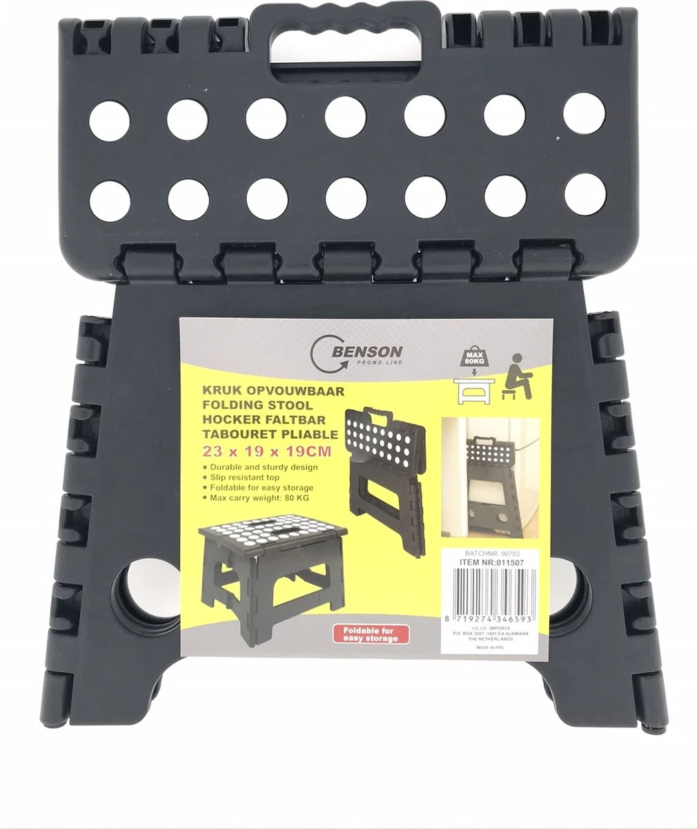 Opvouwbare Kruk - Keukentrap - Zwart 9 Opvouwbare Kruk - Keukentrap - Zwart - Afbeelding 7