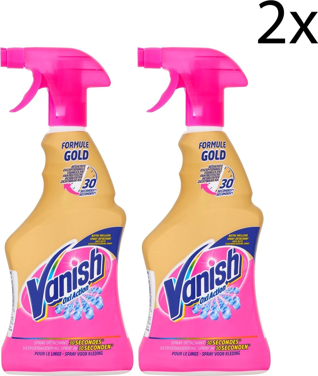 Vanish Oxi Action Gold Vlekverwijderaar Spray - 500ml X2 3 Vanish Oxi Action Gold Vlekverwijderaar Spray - 500ml X2