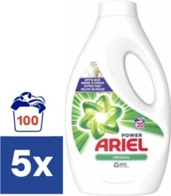 5x Ariel Vloeibaar Wasmiddel Original 1,11 Liter