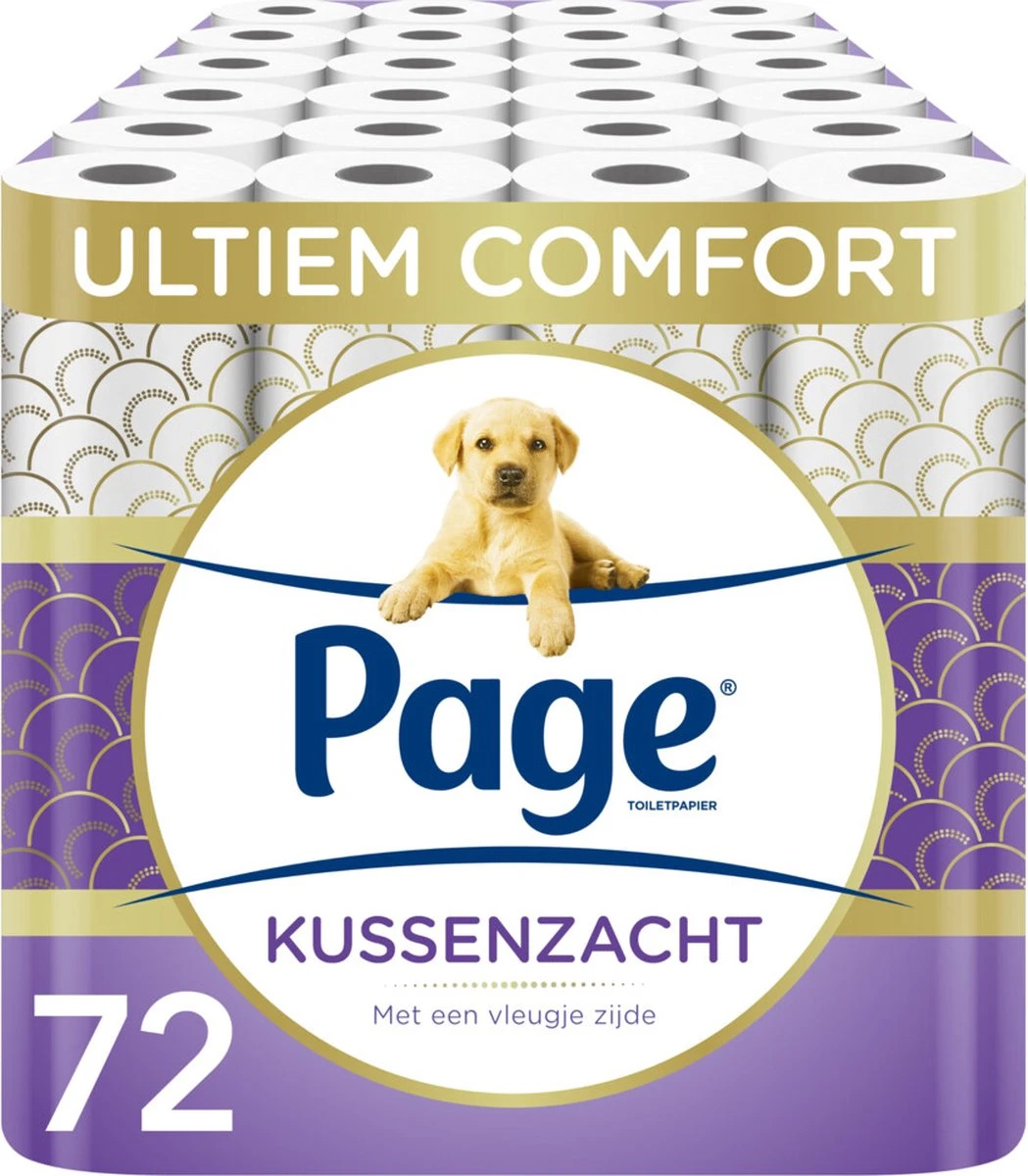 Page Toiletpapier - 72 Rollen - Kussenzacht Wc Papier (3-laags) - Voordeelverpakking 3 Page Toiletpapier - 72 Rollen - Kussenzacht Wc Papier (3-laags) - Voordeelverpakking