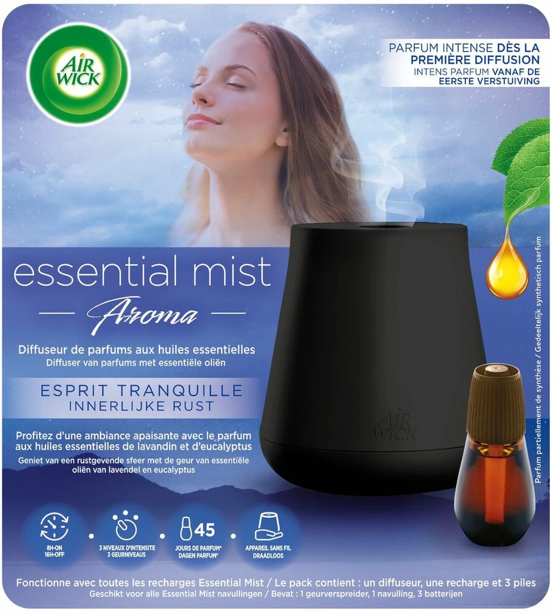 Air Wick Essential Mist Automatische Luchtverfrisser Kit - Innerlijke Rust 11 Air Wick Essential Mist Automatische Luchtverfrisser Kit - Innerlijke Rust - Afbeelding 9