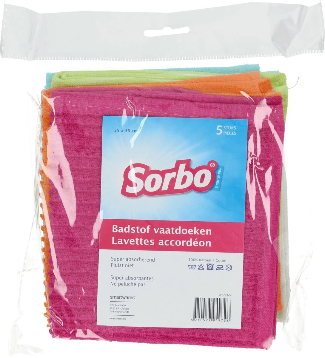 Sorbo Badstof Vaatdoeken 35 X 35 Cm 5 Stuks 8 Sorbo Badstof Vaatdoeken 35 X 35 Cm 5 Stuks - Afbeelding 6