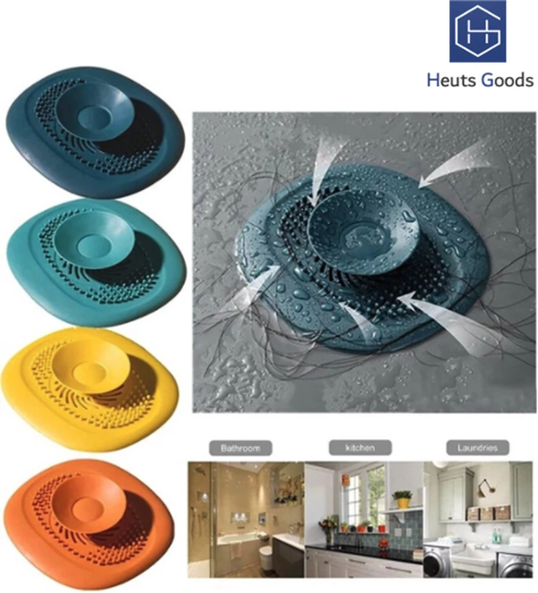 Heuts Goods - Gootsteenzeef - Gootsteenstop - Afvoerzeef - Afvoerstop - Spoelbal - Bad - Douchebak - Keuken - Wasbak - Badkuip - Siliconen - Donkerblauw 3 Heuts Goods - Gootsteenzeef - Gootsteenstop - Afvoerzeef - Afvoerstop - Spoelbal - Bad - Douchebak - Keuken - Wasbak - Badkuip - Siliconen - Donkerblauw