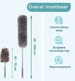 ForDig 7-Delige Plumeau Set - Duster Met Telescoopsteel Uitschuifbaar Tot 250 Cm - Inclusief Ragebol / Voegenborstel / Microvezel Doek / Chenille Borstel - Wasbaar - 360 Graden Draaibaar 18 ForDig 7-Delige Plumeau Set - Duster Met Telescoopsteel Uitschuifbaar Tot 250 Cm - Inclusief Ragebol / Voegenborstel / Microvezel Doek / Chenille Borstel - Wasbaar - 360 Graden Draaibaar -Schoonmaakartikelen Winkel 1113x1200 4