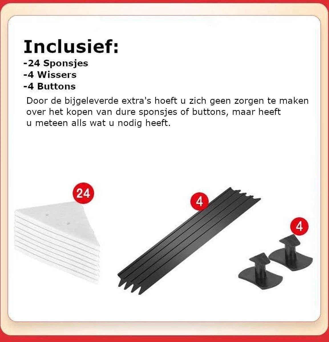 Merkloos Magnetische Raamwisser - Ruitenreiniger - Inclusief 24 Sponsjes + 4 Wissers + 4 Buttons 4 Merkloos Magnetische Raamwisser - Ruitenreiniger - Inclusief 24 Sponsjes + 4 Wissers + 4 Buttons - Afbeelding 2