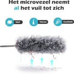 JUST23 Plumeau Uitschuifbaar Met Telescoopsteel – 60 Tot 140 Cm – Ragebol – Stoffer – Duster – Grijs – Incl. Microfiber Doek 17 JUST23 Plumeau Uitschuifbaar Met Telescoopsteel – 60 Tot 140 Cm – Ragebol – Stoffer – Duster – Grijs – Incl. Microfiber Doek -Schoonmaakartikelen Winkel 1194x1200 6