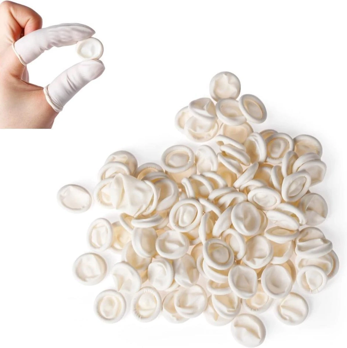 25 X Latex Vingerbeschermer Wit - Vinger Condoom - Horeca - Electronica - Schoonheidsspecialist - Pedicure 3 25 X Latex Vingerbeschermer Wit - Vinger Condoom - Horeca - Electronica - Schoonheidsspecialist - Pedicure