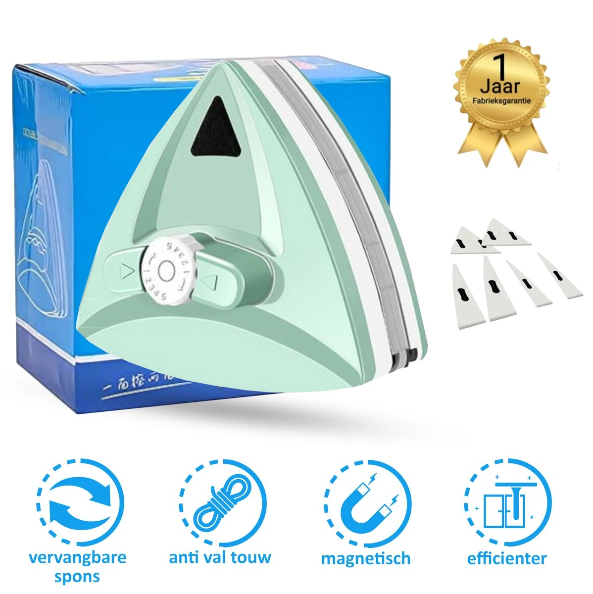 Topsupply® Magnetische Ramenwasser 5-35mm | Geschikt Voor HR / HR+++ | Magnetische Raamwisser Dubbel Glas | Verstelbare Ruitenreiniger | Anti Kras