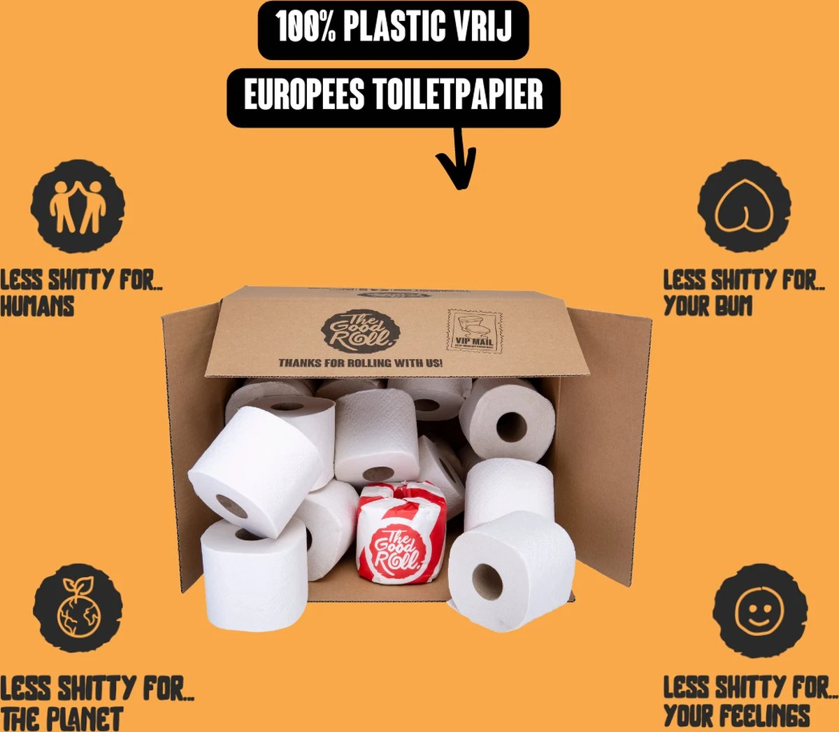 THE GOOD ROLL - WC Papier Voordeelverpakking - 96 Stuks -400vel -3-laags - The Wrapless Choice - 100% Gerecycled 4 THE GOOD ROLL - WC Papier Voordeelverpakking - 96 Stuks -400vel -3-laags - The Wrapless Choice - 100% Gerecycled - Afbeelding 2
