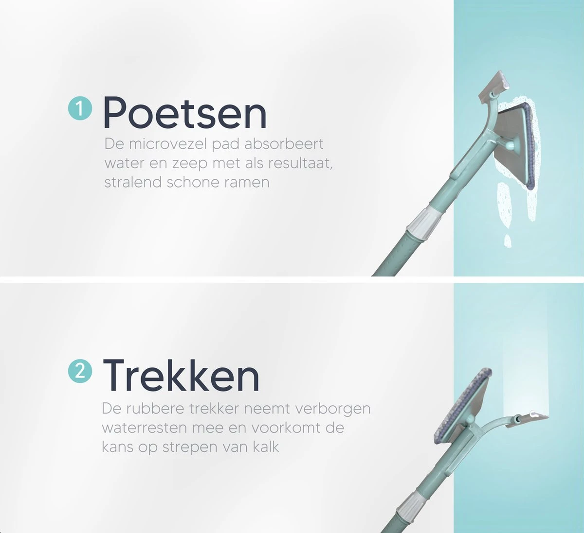 Johannes & Co Raamwisser Met Telescoopsteel 120cm Ruitenreiniger - Ramenwasser - Ramenwisser 5 Johannes & Co Raamwisser Met Telescoopsteel 120cm Ruitenreiniger - Ramenwasser - Ramenwisser - Afbeelding 3