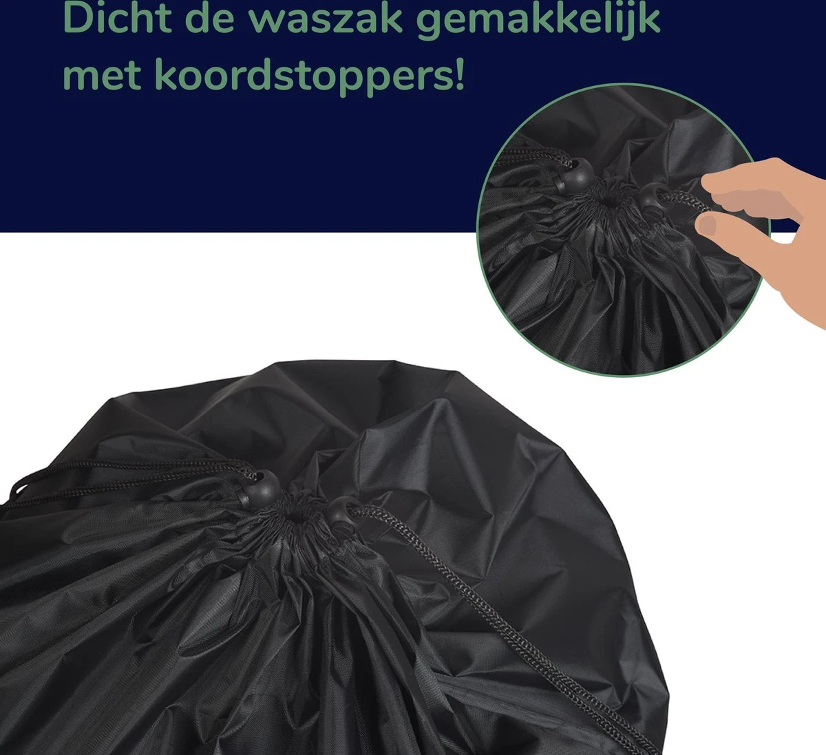 Wonair - Grote Waszak - Laundry Bag - Wash Me - 60x90cm - Zwart - Met Trekkoord 9 Wonair - Grote Waszak - Laundry Bag - Wash Me - 60x90cm - Zwart - Met Trekkoord - Afbeelding 7