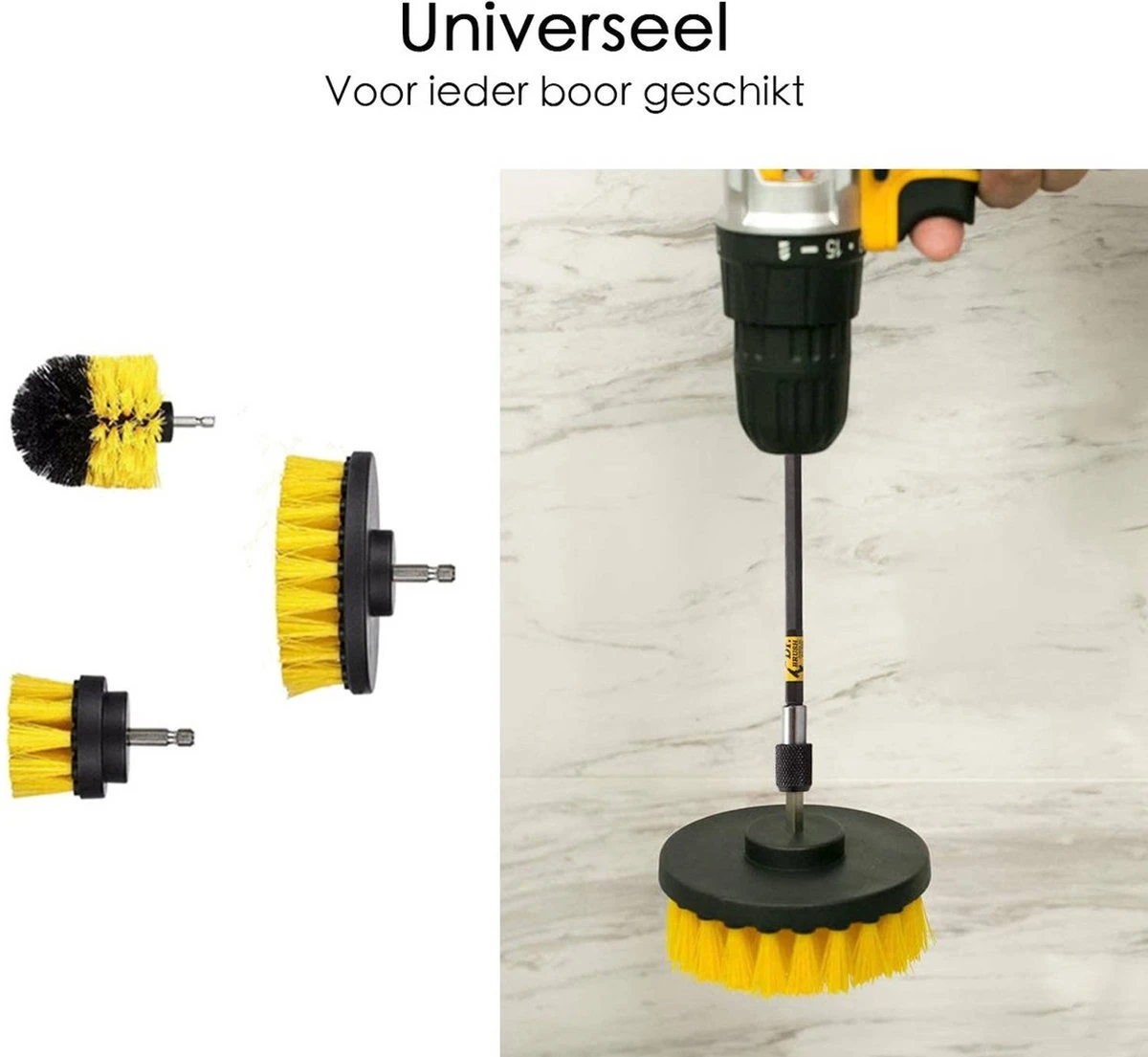 Professionele 4 Delige Borstelset Voor De Boormachine Incl. Verlengstuk, Deze Schoonmaak Schuurborstel Elektrisch Opzetborstel Schrobborstel Set Is Geschikt Als Schrobber Voor Badkamer, Auto, Keuken En Tuin 10 Professionele 4 Delige Borstelset Voor De Boormachine Incl. Verlengstuk, Deze Schoonmaak Schuurborstel Elektrisch Opzetborstel Schrobborstel Set Is Geschikt Als Schrobber Voor Badkamer, Auto, Keuken En Tuin - Afbeelding 8