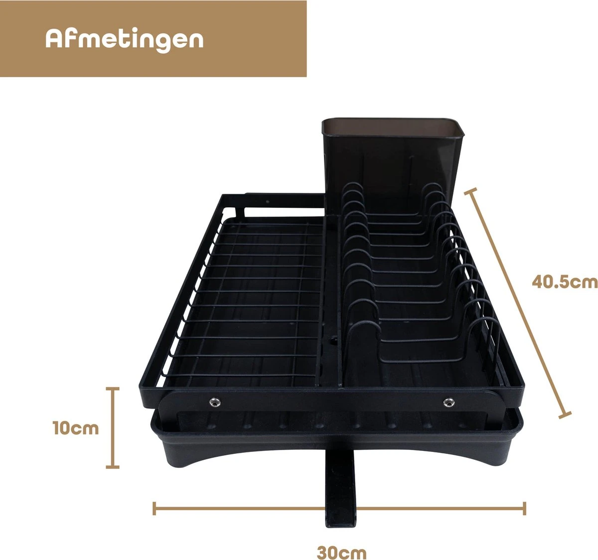 Baulk® - Afdruiprek - Afdruiprek Met Lekbak - Afwas - Droogrek Afwas - RVS - Bestekbak - Modern 4 Baulk® - Afdruiprek - Afdruiprek Met Lekbak - Afwas - Droogrek Afwas - RVS - Bestekbak - Modern - Afbeelding 2