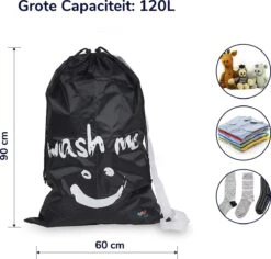 Wonair - Waszak Groot - 60x90cm - Zwart - Met Trekkoord En Draagband 17 Wonair - Waszak Groot - 60x90cm - Zwart - Met Trekkoord En Draagband -Schoonmaakartikelen Winkel 1200x1147 1