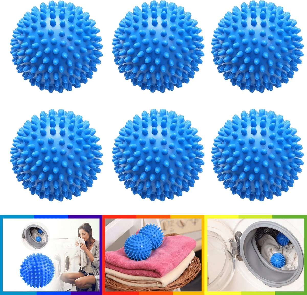 Merkloos Droger Ballen PVC – Herbruikbare Wasdroger Bollen – Snellere Droogtijd – - Wasbollen - 6 Stuks 3 Merkloos Droger Ballen PVC – Herbruikbare Wasdroger Bollen – Snellere Droogtijd – - Wasbollen - 6 Stuks
