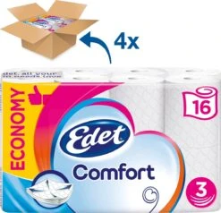 Edet Comfort - 3-laags Wc Papier - 64 Rollen 6 Edet Comfort - 3-laags Wc Papier - 64 Rollen -Schoonmaakartikelen Winkel 1200x1154 3