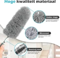 JUST23 Plumeau Uitschuifbaar Met Telescoopsteel – 60 Tot 140 Cm – Ragebol – Stoffer – Duster – Grijs – Incl. Microfiber Doek 12 JUST23 Plumeau Uitschuifbaar Met Telescoopsteel – 60 Tot 140 Cm – Ragebol – Stoffer – Duster – Grijs – Incl. Microfiber Doek -Schoonmaakartikelen Winkel 1200x1156 6