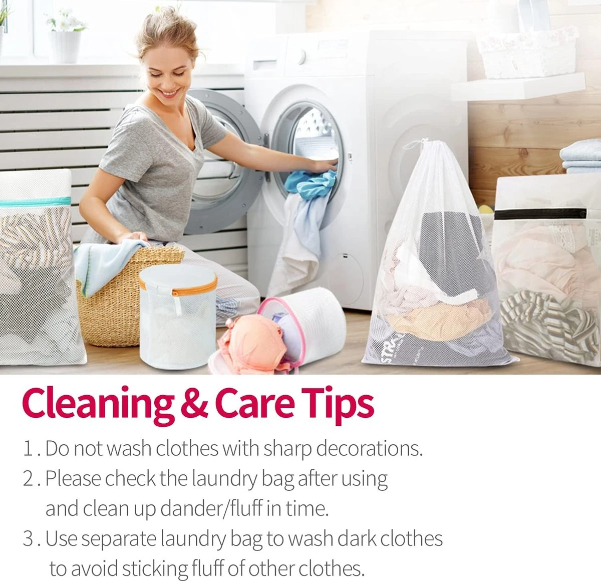 BOTC Waszakken - Wasnetten - Set Van 5 - Bescherm Je Wasgoed En Wasmachine - Transparant 12 BOTC Waszakken - Wasnetten - Set Van 5 - Bescherm Je Wasgoed En Wasmachine - Transparant - Afbeelding 10