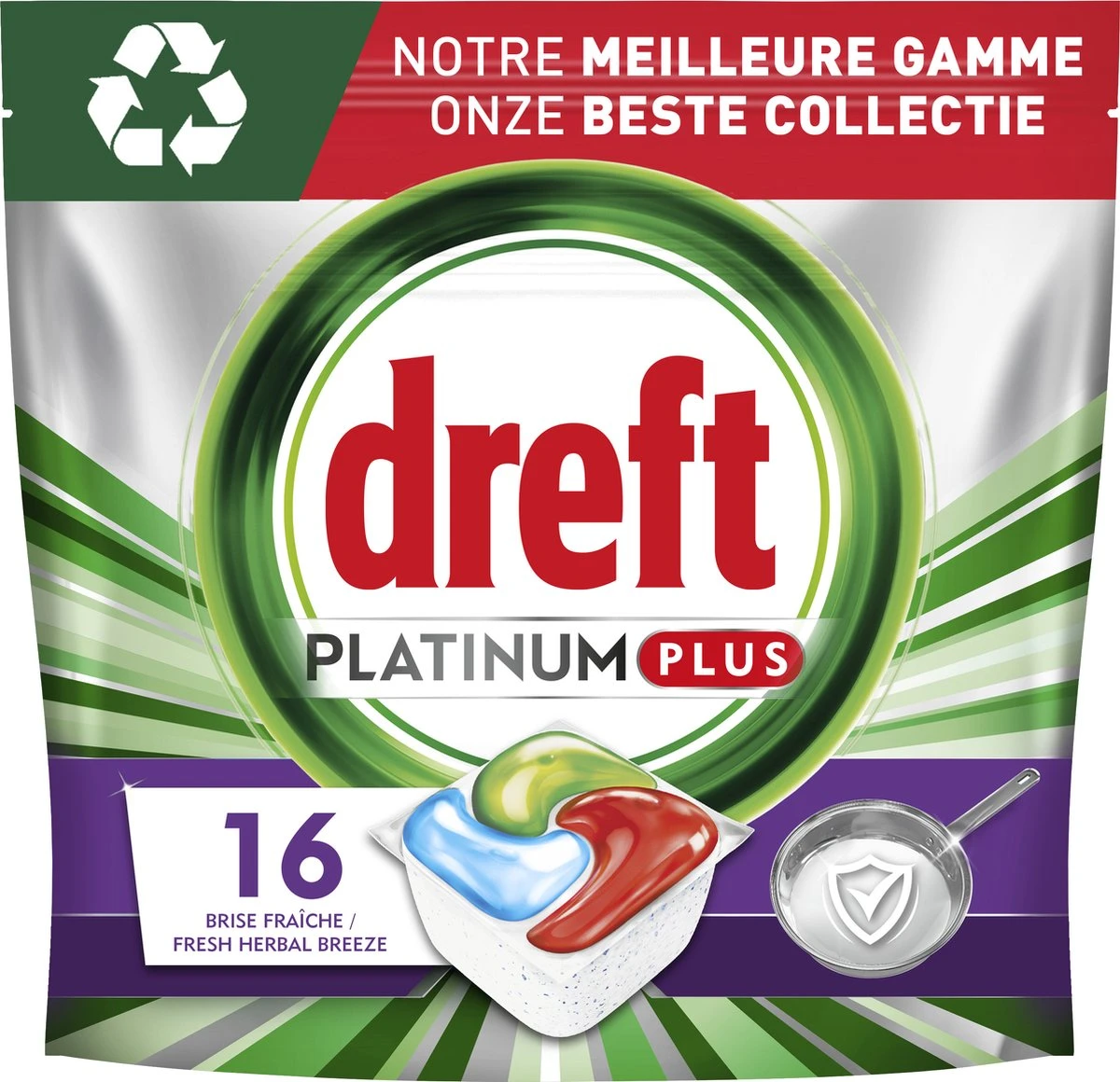Dreft Platinum Plus All In One Machine Clean - Vaatwastabletten - 5 X 16 Tabletten 6 Dreft Platinum Plus All In One Machine Clean - Vaatwastabletten - 5 X 16 Tabletten - Afbeelding 4
