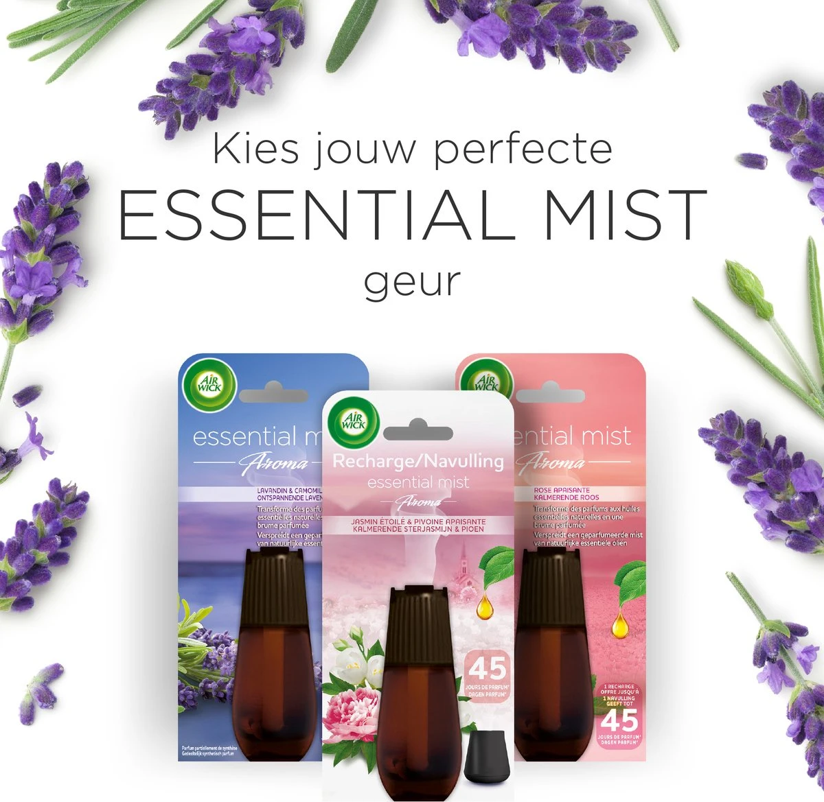 Air Wick Essential Mist Automatische Luchtverfrisser - Ontspannende Lavendel - 3 Navullingen 7 Air Wick Essential Mist Automatische Luchtverfrisser - Ontspannende Lavendel - 3 Navullingen - Afbeelding 6