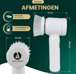 Apeiron Elektrische Schoonmaakborstel - Poetsmachine - Poliermachine - Schrobborstel - Handborstel - Werkborstel - Schrobber - Boorborstel - Wasborstel - Schoonmaakmiddelen - Reinigingsborstel - 3 Opzetstukken 23 Apeiron Elektrische Schoonmaakborstel - Poetsmachine - Poliermachine - Schrobborstel - Handborstel - Werkborstel - Schrobber - Boorborstel - Wasborstel - Schoonmaakmiddelen - Reinigingsborstel - 3 Opzetstukken -Schoonmaakartikelen Winkel 1200x1170 1
