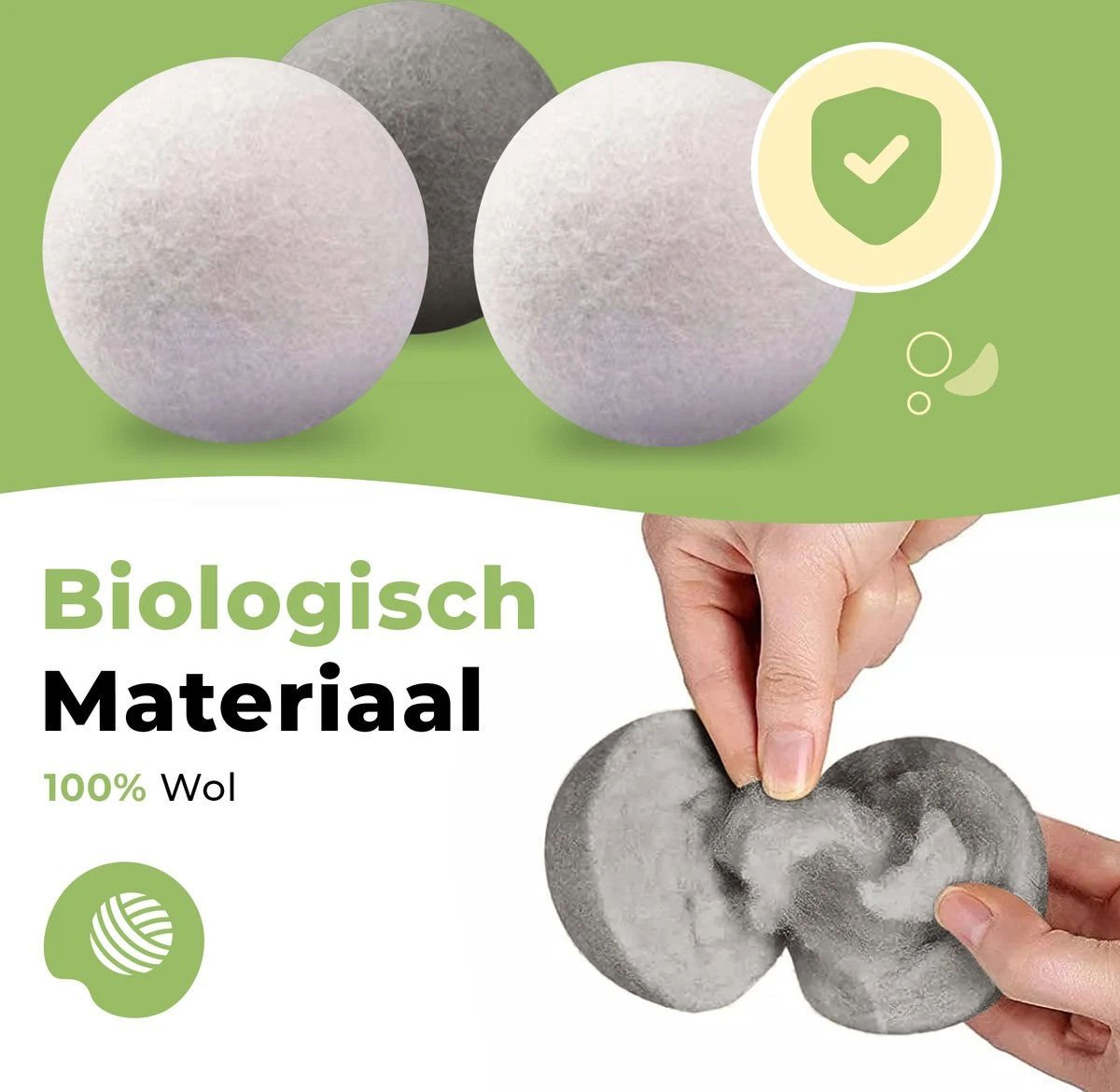 Drogerballen Met Wasparfum - Droogballen - Set Van 6 XL Ballen - Wasdroger Ballen Wol - 100% Nieuw-Zeelands Schapenwol - Wasballen 4 Drogerballen Met Wasparfum - Droogballen - Set Van 6 XL Ballen - Wasdroger Ballen Wol - 100% Nieuw-Zeelands Schapenwol - Wasballen - Afbeelding 2