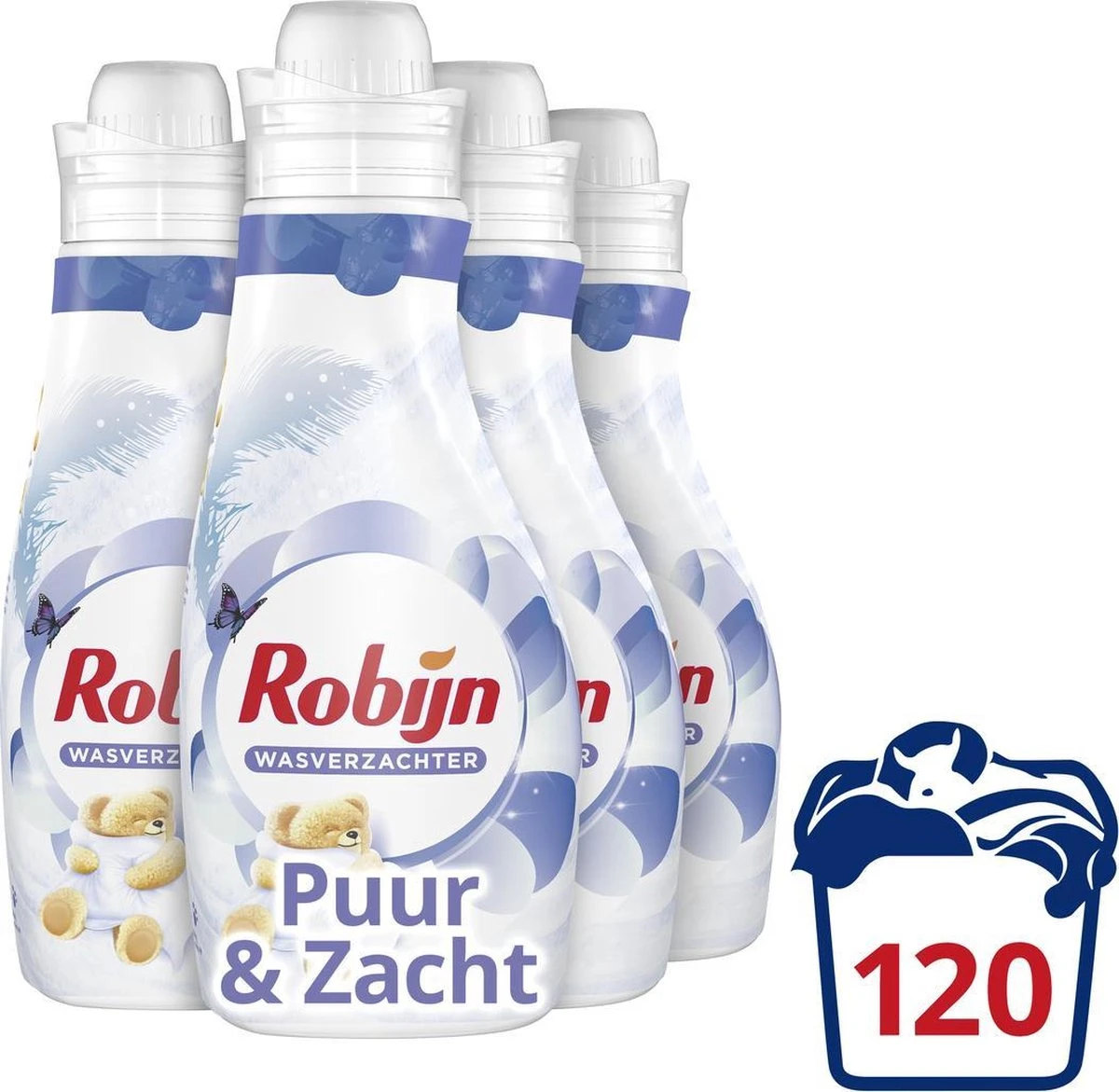 Robijn Puur & Zacht Wasverzachter - 4 X 30 Wasbeurten - Voordeelverpakking 5 Robijn Puur & Zacht Wasverzachter - 4 X 30 Wasbeurten - Voordeelverpakking - Afbeelding 3