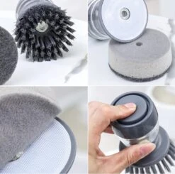 Afwasborstel Met Zeepdispenser – Met 3 Verschillende Opzet Stukken – Inclusief Houder – Grijs – Afwas Borstel Zeepreservoir – Zeep Handborstel – Doseerpomp – Afwasmiddel Dispenser – Navulbaar -Schoonmaakartikelen Winkel 1200x1189 6