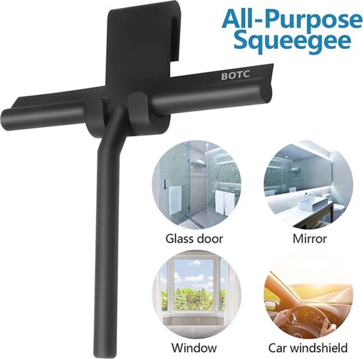 BOTC Douchewisser - Raamwisser - Silicone - 21cm X 16cm - Badkamer Accessoires -Zwart 9 BOTC Douchewisser - Raamwisser - Silicone - 21cm X 16cm - Badkamer Accessoires -Zwart - Afbeelding 7