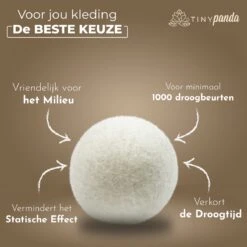 Merkloos Droger Ballen XL 8 Stuks – Zero Waste Dryer Balls - Duurzaam – Wasverzachter – Herbruikbare Drogerballen – Droogt De Was Sneller – Tiny Panda -Schoonmaakartikelen Winkel 1200x1199 13
