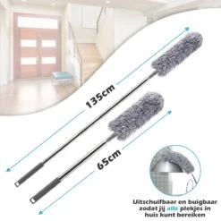 JUST23 Plumeau Uitschuifbaar Met Telescoopsteel – 60 Tot 140 Cm – Ragebol – Stoffer – Duster – Grijs – Incl. Microfiber Doek 13 JUST23 Plumeau Uitschuifbaar Met Telescoopsteel – 60 Tot 140 Cm – Ragebol – Stoffer – Duster – Grijs – Incl. Microfiber Doek -Schoonmaakartikelen Winkel 1200x1200 1038
