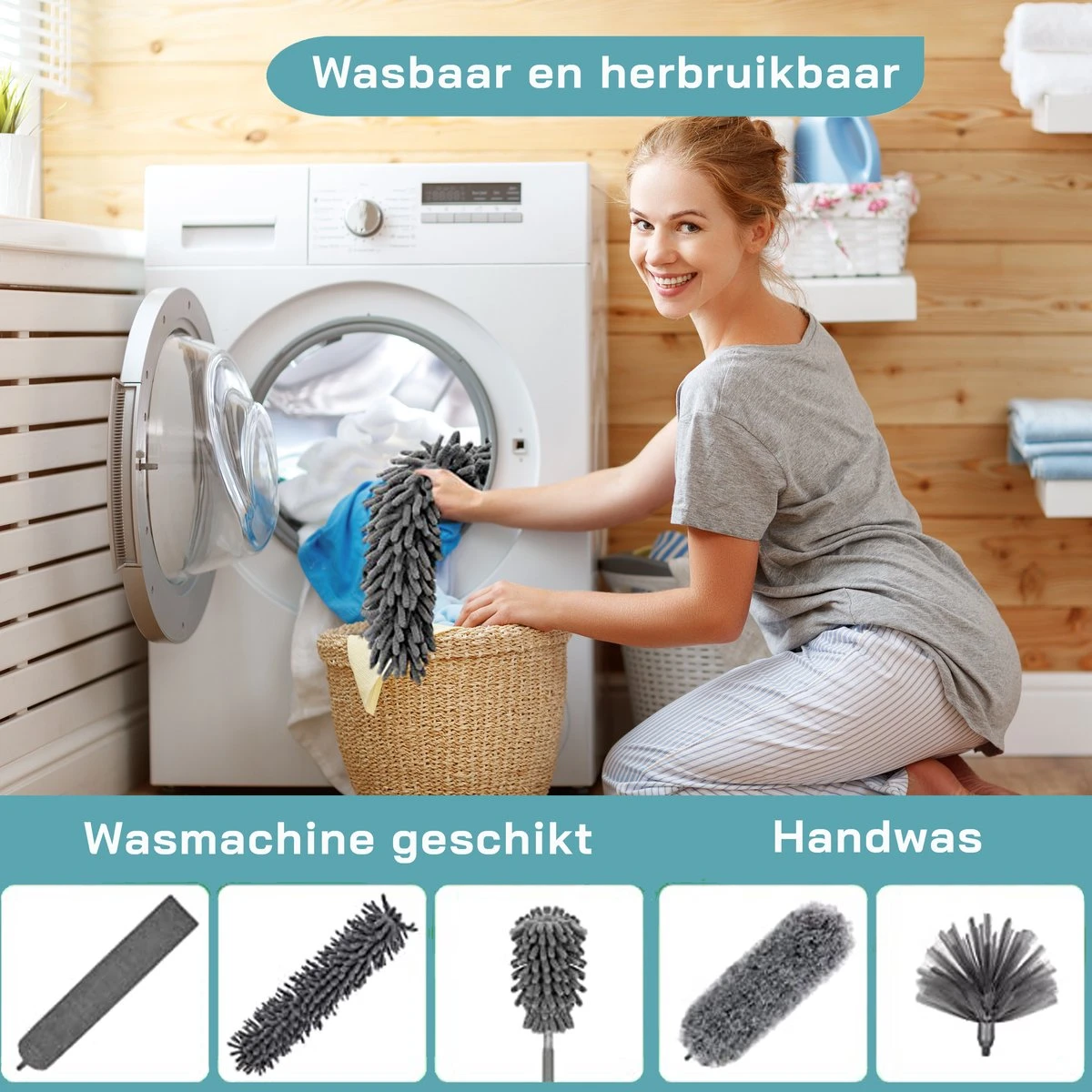 ForDig 7-Delige Plumeau Set - Duster Met Telescoopsteel Uitschuifbaar Tot 250 Cm - Inclusief Ragebol / Voegenborstel / Microvezel Doek / Chenille Borstel - Wasbaar - 360 Graden Draaibaar 9 ForDig 7-Delige Plumeau Set - Duster Met Telescoopsteel Uitschuifbaar Tot 250 Cm - Inclusief Ragebol / Voegenborstel / Microvezel Doek / Chenille Borstel - Wasbaar - 360 Graden Draaibaar - Afbeelding 7