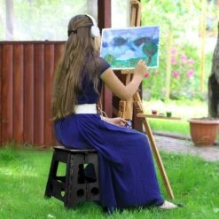 Buxibo - Kruk - Krukje - Keukentrap - Keukentrapje - Opvouwbaar Trapje - Keuken/Badkamer/Schuur Trapje - 29 X 24 X 40cm -Schoonmaakartikelen Winkel 1200x1200 1083