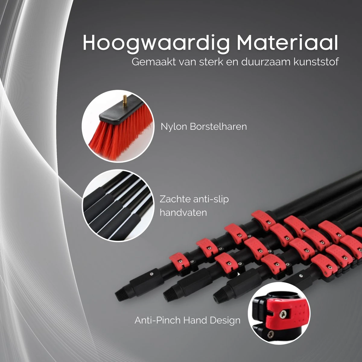 Merkloos Telescoopsteel Ramenwassen 4,6M - Met Borstel & Waterdoorvoer - Voor Ramen - Watertoevoer - Borstel 9 Merkloos Telescoopsteel Ramenwassen 4,6M - Met Borstel & Waterdoorvoer - Voor Ramen - Watertoevoer - Borstel - Afbeelding 7