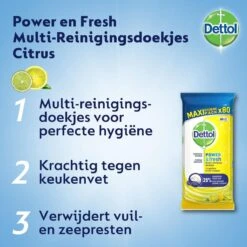 Dettol Schoonmaakdoekjes Power & Fresh - Citrus - 80 Stuks X6 8 Dettol Schoonmaakdoekjes Power & Fresh - Citrus - 80 Stuks X6 -Schoonmaakartikelen Winkel 1200x1200 1178