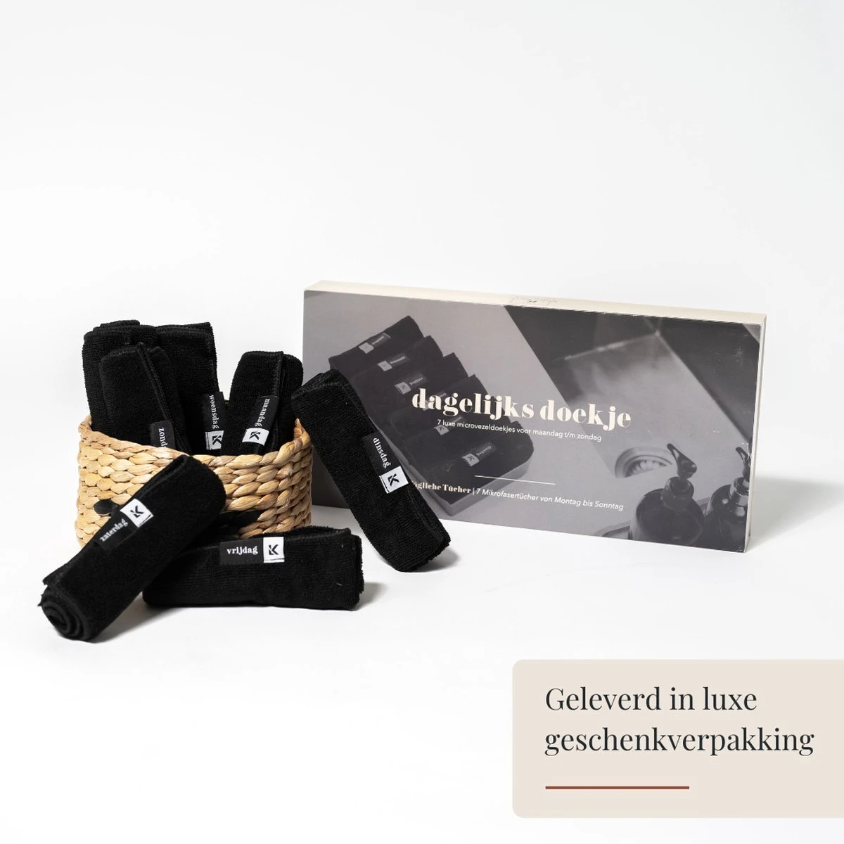 Kitchen Lab Co.® Microvezeldoekjes Zwart - Dagelijks Doekje Set 7 Stuks - 30x30cm - Gelabeld Met Weekdagen - Vaatdoekjes Microvezel 6 Kitchen Lab Co.® Microvezeldoekjes Zwart - Dagelijks Doekje Set 7 Stuks - 30x30cm - Gelabeld Met Weekdagen - Vaatdoekjes Microvezel - Afbeelding 4