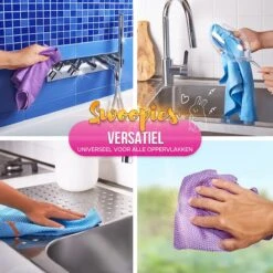 SWOOPIES [Set Van 3] Professionele Microvezeldoeken, Duurzaam Poetsen Met Enkel Water 60 X 40 Cm Streep-/Lint-Vrij, Ultrazachte & Grote Premium Doeken Voor Keuken, Badkamer, Raam, Auto -Schoonmaakartikelen Winkel 1200x1200 1249