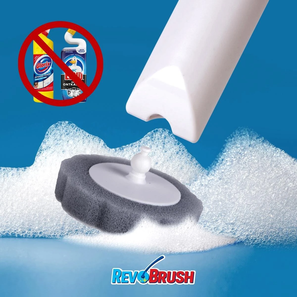 RevoBrush 28x Crystal Clean Foaming Pads Navulling - WC Borstel Met Houder Vrijstaand 7 RevoBrush 28x Crystal Clean Foaming Pads Navulling - WC Borstel Met Houder Vrijstaand - Afbeelding 5