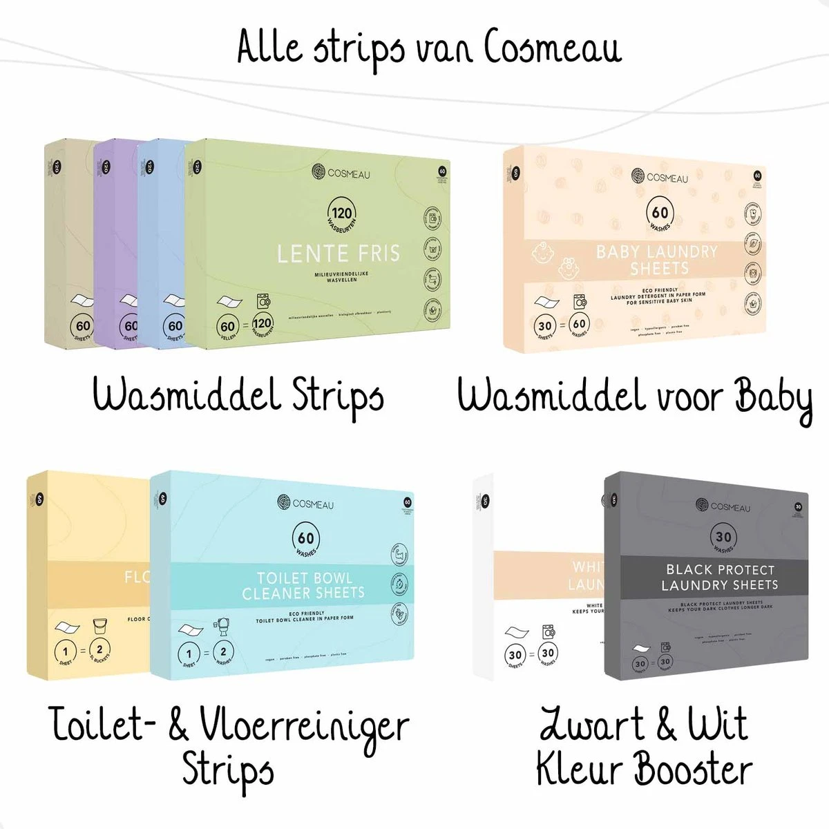 Cosmeau Zwart Donkere Was Color Protect Wasstrips 30 Wasbeurten Wasvellen Sheets Eco Laundry Strips 9 Cosmeau Zwart Donkere Was Color Protect Wasstrips 30 Wasbeurten Wasvellen Sheets Eco Laundry Strips - Afbeelding 7