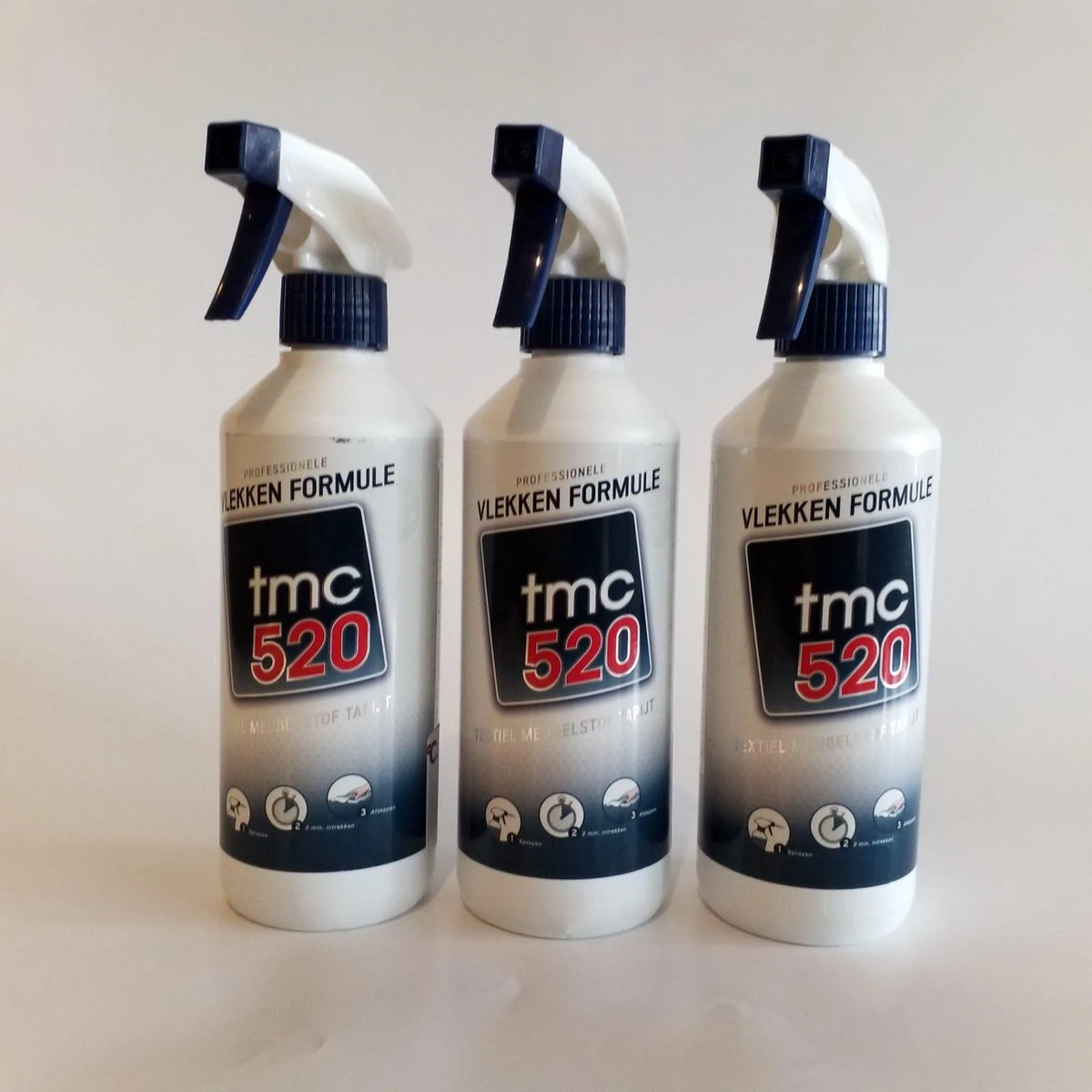 TMC 520 Vlekkenreiniger Voor ALLE Textiel, Meubelstof, Tapijt, Stoffen Stoelen & Banken, Auto/Caravan-bekleding, Zonwering Per Set Van 3 X 500 ML 3 TMC 520 Vlekkenreiniger Voor ALLE Textiel, Meubelstof, Tapijt, Stoffen Stoelen & Banken, Auto/Caravan-bekleding, Zonwering Per Set Van 3 X 500 ML