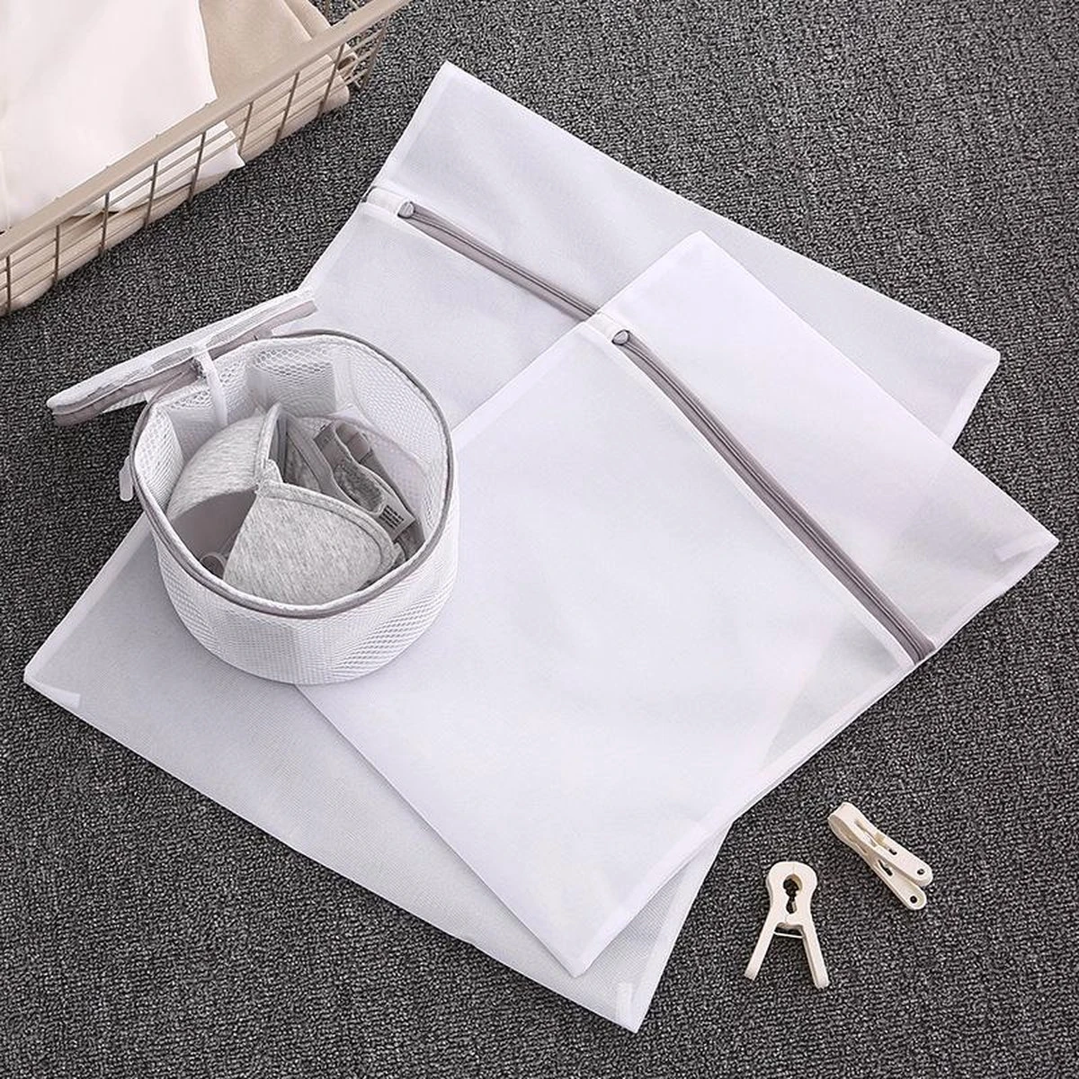 Merkloos Waszak 4 Delig - 1x Groot (50x60 Cm) - 1x Middel ( 40x50cm) - 1x Normaal (30x40cm) - 1x BH (17x15cm) 6 Merkloos Waszak 4 Delig - 1x Groot (50x60 Cm) - 1x Middel ( 40x50cm) - 1x Normaal (30x40cm) - 1x BH (17x15cm) - Afbeelding 4