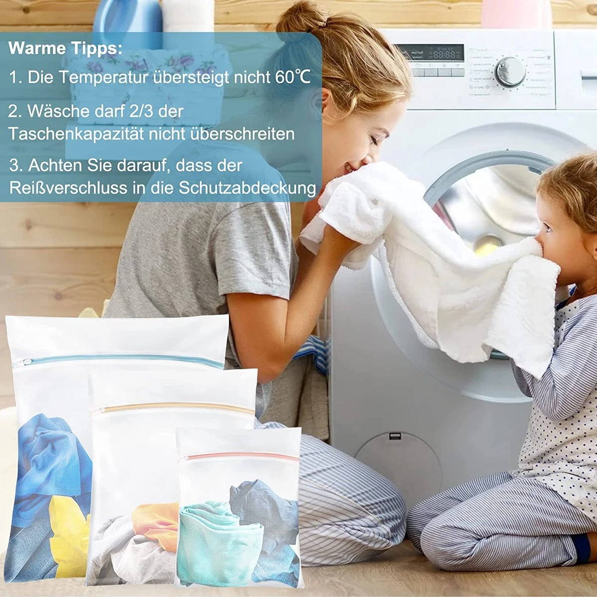 BOTC Waszakken - Wasnetten - Set Van 5 - Bescherm Je Wasgoed En Wasmachine - Transparant 11 BOTC Waszakken - Wasnetten - Set Van 5 - Bescherm Je Wasgoed En Wasmachine - Transparant - Afbeelding 9