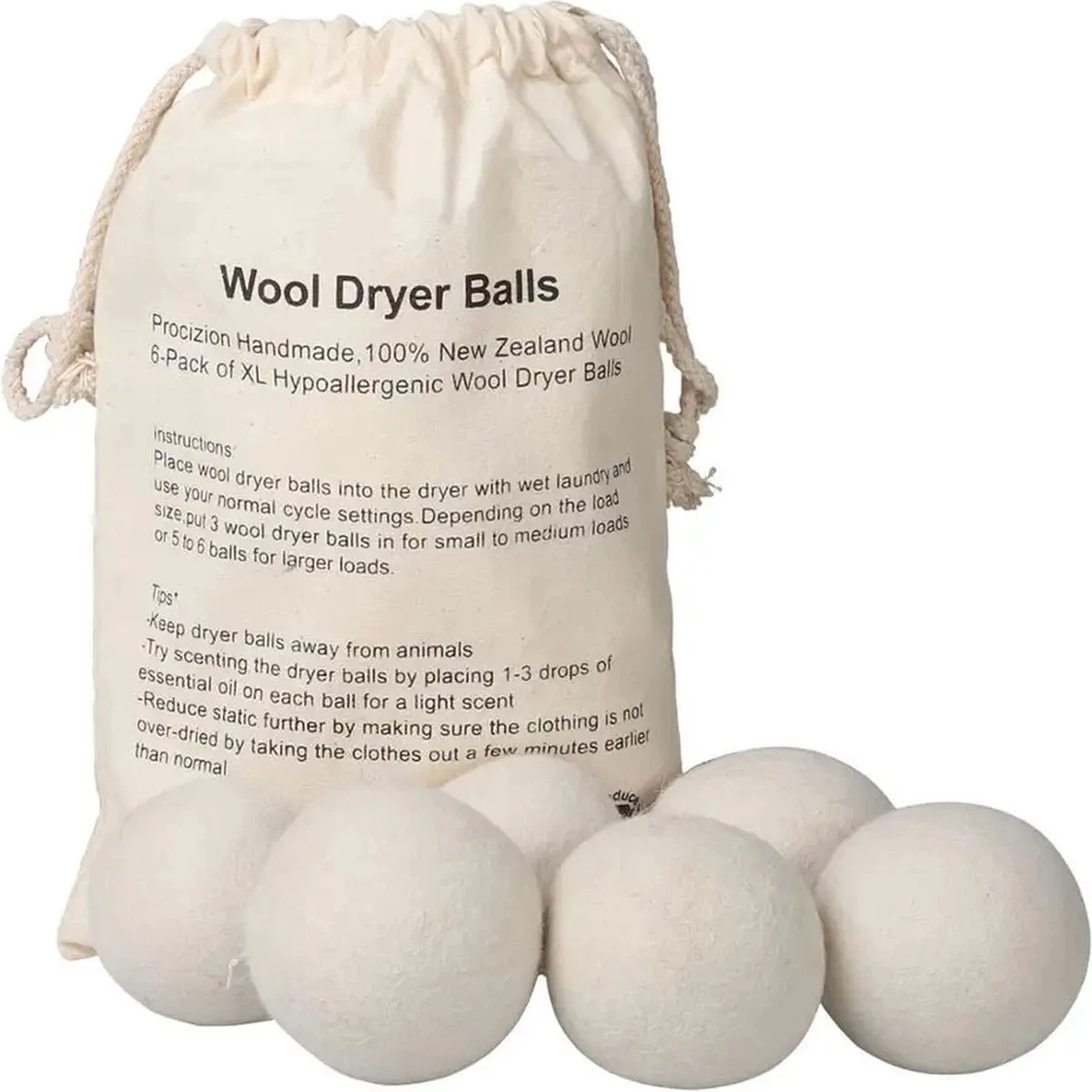 Wollen Drogerballen - Duurzaam & Milieuvriendelijk - Wasbol - Verkort Droogtijd - Droogballen - Hypoallergeen En Chemicaliënvrij - Bespaar Op Energierekening - Wasdroger Ballen - Wasbollen 3 Wollen Drogerballen - Duurzaam & Milieuvriendelijk - Wasbol - Verkort Droogtijd - Droogballen - Hypoallergeen En Chemicaliënvrij - Bespaar Op Energierekening - Wasdroger Ballen - Wasbollen