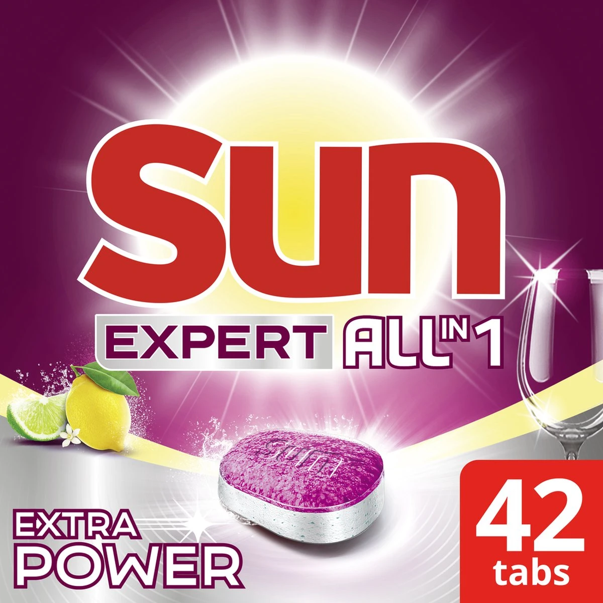 SUN® Sun Expert All-in 1 Extra Power Citroen Vaatwastabletten 3 SUN® Sun Expert All-in 1 Extra Power Citroen Vaatwastabletten