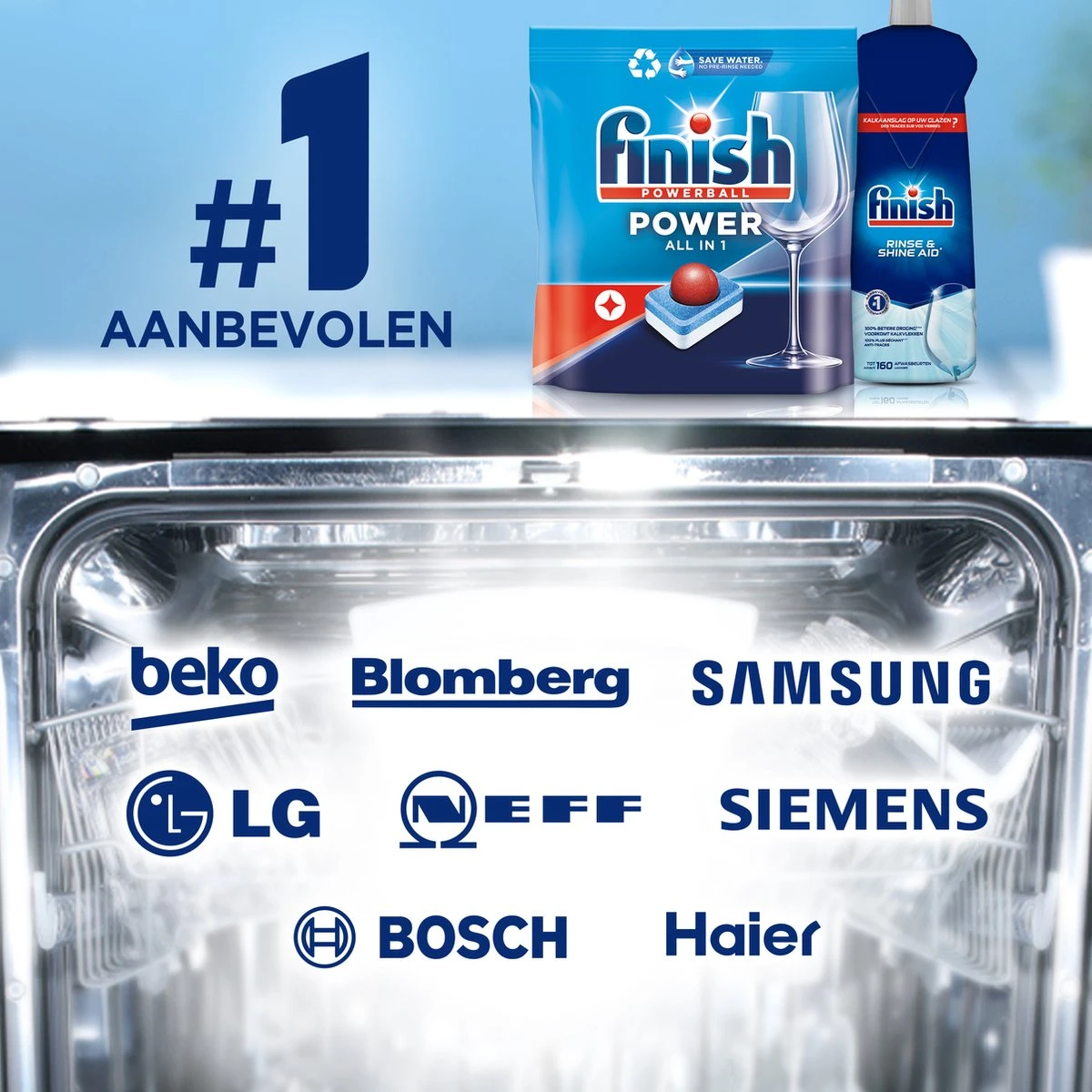 Finish Power All In One Regular Vaatwastabletten - 200 Stuks 7 Finish Power All In One Regular Vaatwastabletten - 200 Stuks - Afbeelding 5