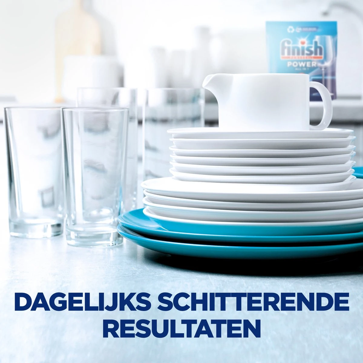 Finish Power All In One Regular Vaatwastabletten - 200 Stuks 8 Finish Power All In One Regular Vaatwastabletten - 200 Stuks - Afbeelding 6