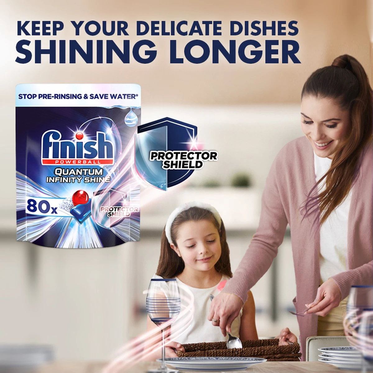 Finish Quantum Ultimate Infinity Shine Vaatwastabletten - 80 Capsules 6 Finish Quantum Ultimate Infinity Shine Vaatwastabletten - 80 Capsules - Afbeelding 4