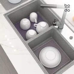 BODO Gootsteenmat Siliconen Donker Grijs - 30.5 X 30.5 Cm - Keuken Accessoires - Gootsteen Beschermer - Onderzetters Siliconen - Anti Kras - Gootsteen Accessoires 13 BODO Gootsteenmat Siliconen Donker Grijs - 30.5 X 30.5 Cm - Keuken Accessoires - Gootsteen Beschermer - Onderzetters Siliconen - Anti Kras - Gootsteen Accessoires -Schoonmaakartikelen Winkel 1200x1200 684