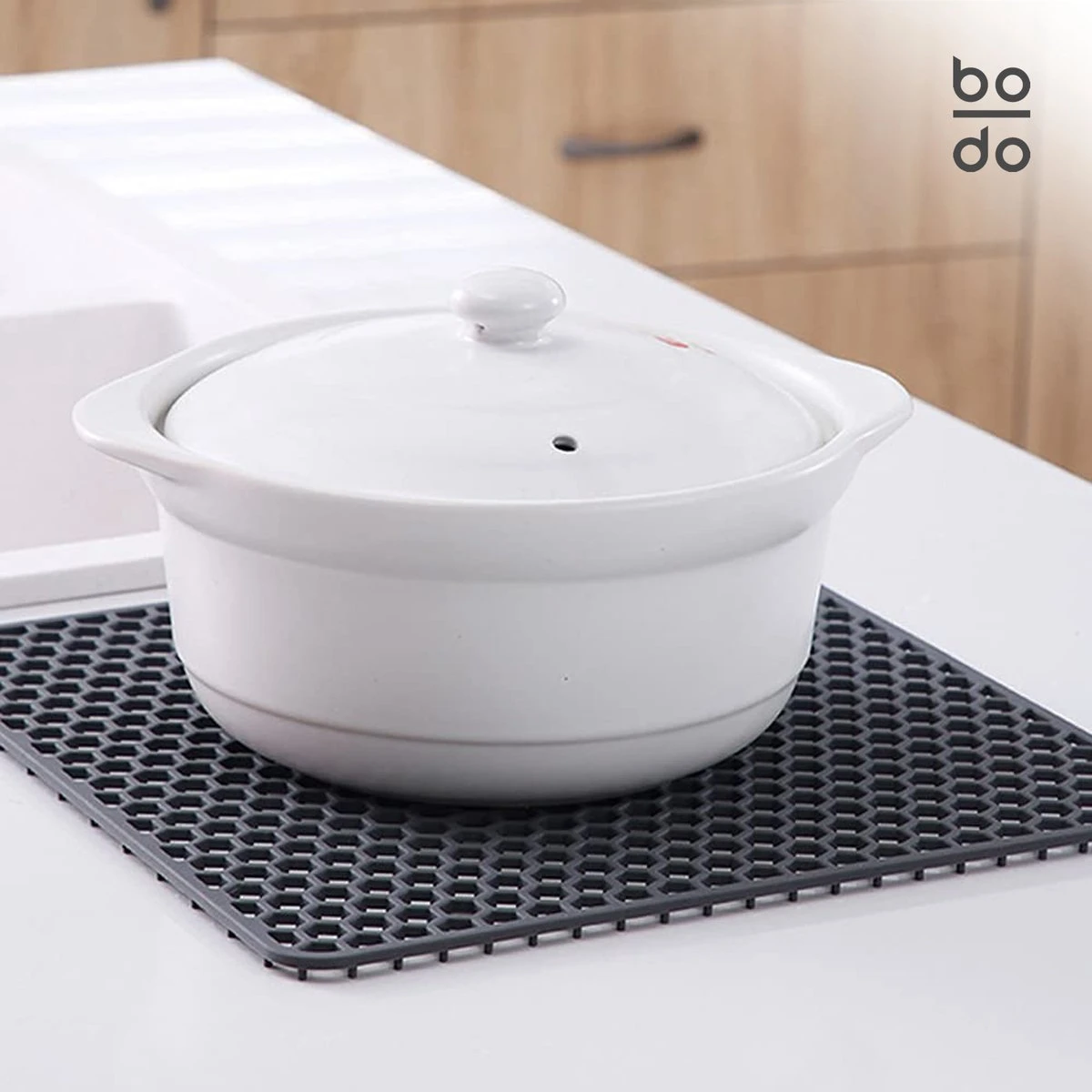 BODO Gootsteenmat Siliconen Donker Grijs - 30.5 X 30.5 Cm - Keuken Accessoires - Gootsteen Beschermer - Onderzetters Siliconen - Anti Kras - Gootsteen Accessoires 9 BODO Gootsteenmat Siliconen Donker Grijs - 30.5 X 30.5 Cm - Keuken Accessoires - Gootsteen Beschermer - Onderzetters Siliconen - Anti Kras - Gootsteen Accessoires - Afbeelding 7